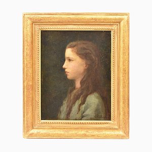 Pintura antigua, retrato, finales del siglo XIX.