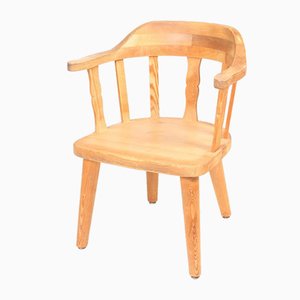 Poltrone Mid-Century in pino massiccio, anni '60, set di 4