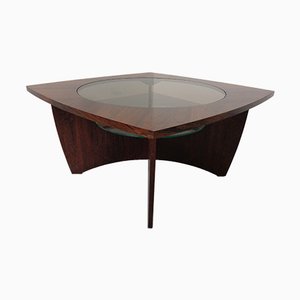 Table d'Appoint en Palissandre et Verre, Danemark, 1960s