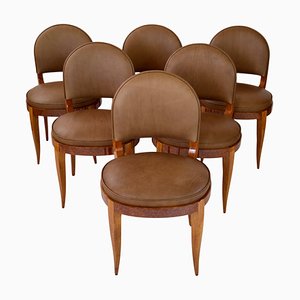 Art Déco Chairs, France, 1930s, Set of 6