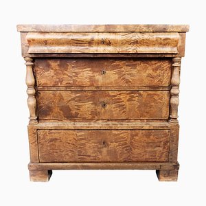 Late Empire Chest of Drawers of Birch Wood From Around the 1840s