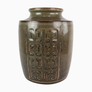 Nr. 231 Vase aus Steingut mit dunkler Glasur von Bing und Groendahl