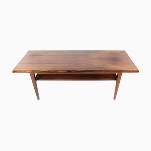 Danish Rosewood Coffee Table with Shelf, 1960s