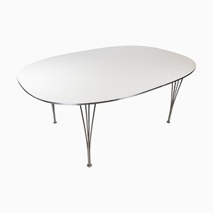 Ellipse Dining Table with White Laminate by Piet Hein for Fritz Hansen, 1998