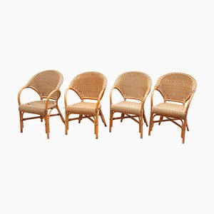 Bamboo Armchairs, Set of 4