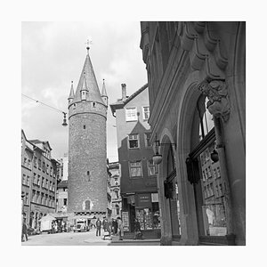 Torre Druselturm nella città vecchia di Kassel, Germania, 1937, Stampa 2021