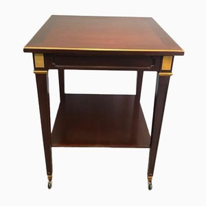 Centre de Table en Acajou et Laiton par Hugnet, 1940s