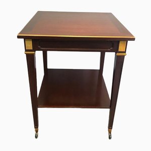 Mahogany and Brass Center Table by Hugnet, 1940s