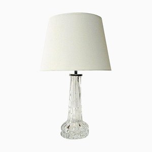 Swedish Crystal Glass Table Lamp by Carl Fagerlund for Orrefors, 1950s