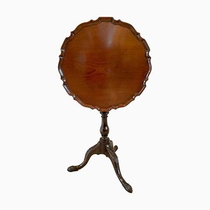 Lámpara de mesa eduardiana antigua de caoba tallada