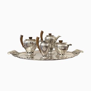 Hallmarked Art Deco Silver Plated Service Set from Durousseau & Raynaud, France