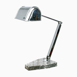 Modernist Banker Lamp with Marble Foot