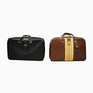 Leather Suitcases, 1950s, Set of 2