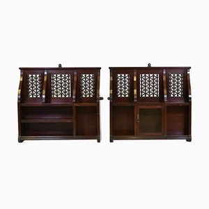 Arts & Crafts Wall or Table Top Cabinets, Set of 2