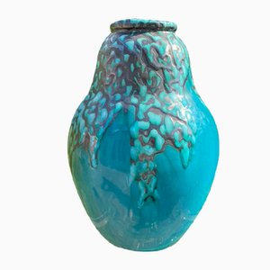 Art Deco Keramik Vase CAB für Primavera, Bordeaux zugeschrieben