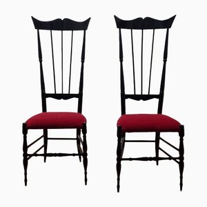 Set of Vintage High Back Chiavari Chairs, Italy, 1950s