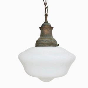 Antique Church Opaline Pendant Light