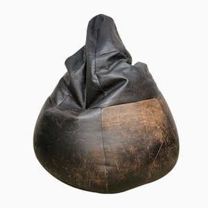 Vintage Brown Leather Beanbag from De Sede