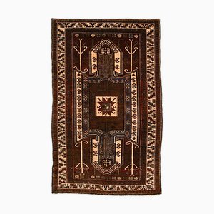 Geometric Kazak Dark Brown Rug with Border