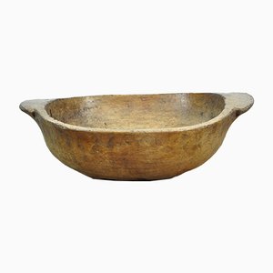 Large Handmade Wooden Dough Bowl, Early 1900s