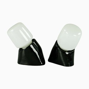 Black 6411 Wall Lights by Wilhelm Wagenfeld for Lindner, 1950s, Set of 2