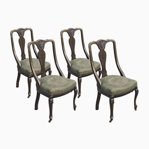 Chaises en Chêne avec Dossiers Arqués, Angleterre, 1870s, Set de 4