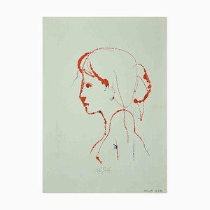 Leo Guida, Portrait, Original Drawing, 1970