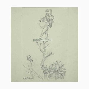 Leo Guida, Croquis, Dessin Original, 1972