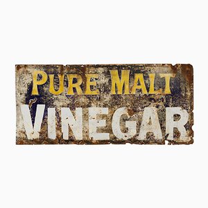 Cartel de vinagre de malta grande esmaltado, años 30