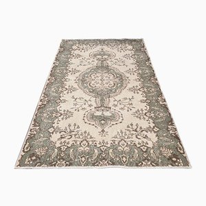 Tappeto Oushak vintage in lana beige, Turchia