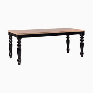 French Provincial Style Dining Room Table with Black Ebonized Legs