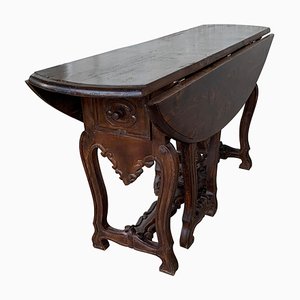 18th Century Carved Oak Oval Table