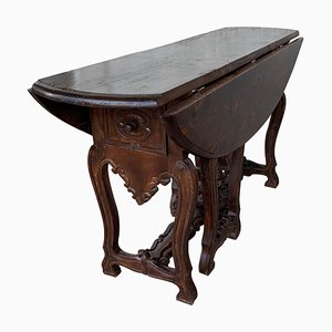 Table Ovale en Chêne Sculpté, 18ème Siècle