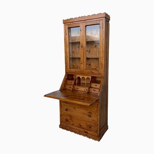 Late 19th Century Spanish Pine Bureau Bookcase