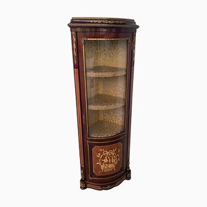 20th Century Mahogany & Marquetry Corner Vitrine