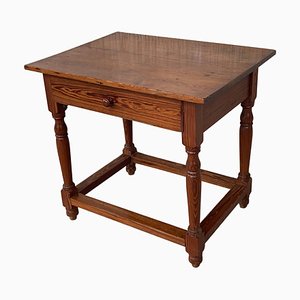 Country Spanish Pine Farmhouse Table with Drawer