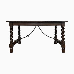 Table Fratino Baroque en Noyer, Espagne, 19ème Siècle