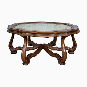 Table Basse en Onyx Vert avec Pieds en Chêne, 19ème Siècle