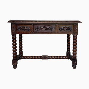 20th-Century Spanish Baroque Style Oak Library Table or Desk