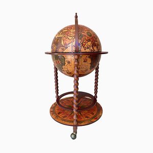 Modernist Globe Cocktail Cabinet with Turned Legs
