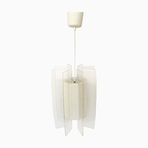 Mid-Century Space Age White and Transparent Pendant Lamp