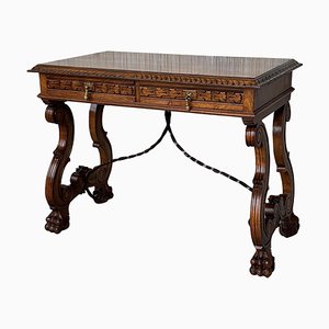 Tavolino in stile barocco in quercia, Spagna, XX secolo