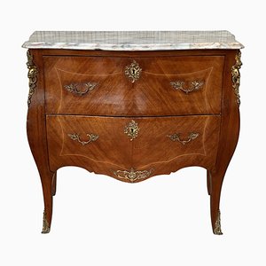 20th Century French Louis XV Marble-Top Bombe Commode