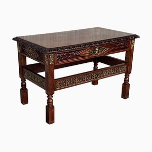 Early 20th Carved Walnut Side Table