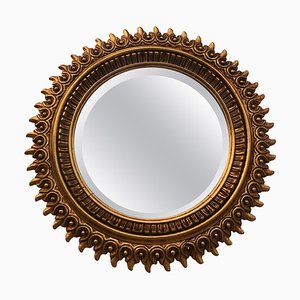 20th Century Spanish Giltwood Sunburst Mirror