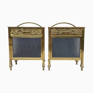 Comodini Mid-Century in bronzo, set di 2