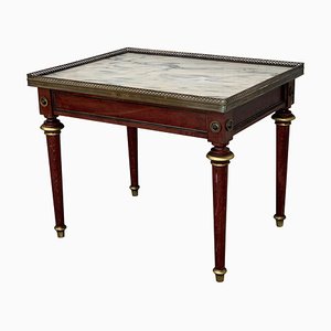 Louis XV Style Mahogany and Marble-Top Coffee Table