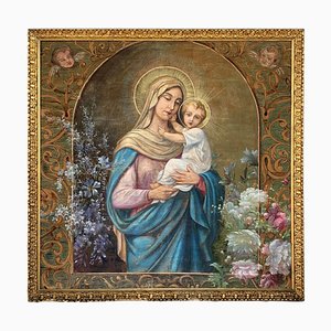 19th Century Tapestry Depicting Madonna with a Child