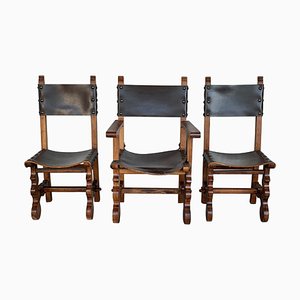 19th Century Spanish Colonial Armchair and Chair, Set of 2