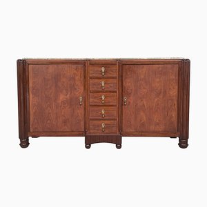 20th Century French Large Mahogany and Macassar Art Deco Sideboard